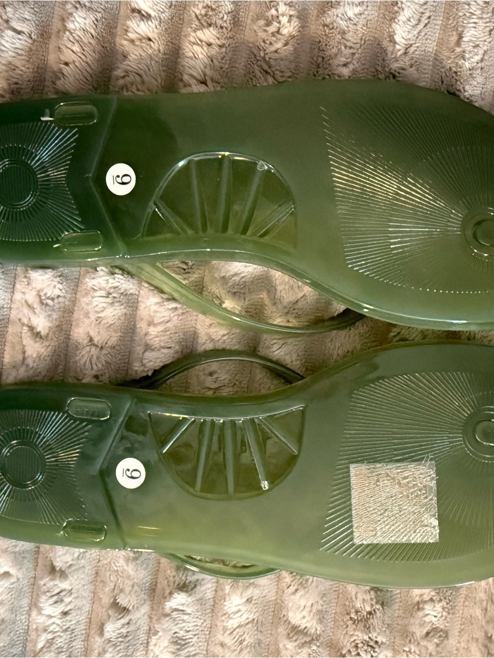 Jeffrey Campbell Jelly Sandals - 9, Khaki (Green), Worn Once! - Picture 4 of 4